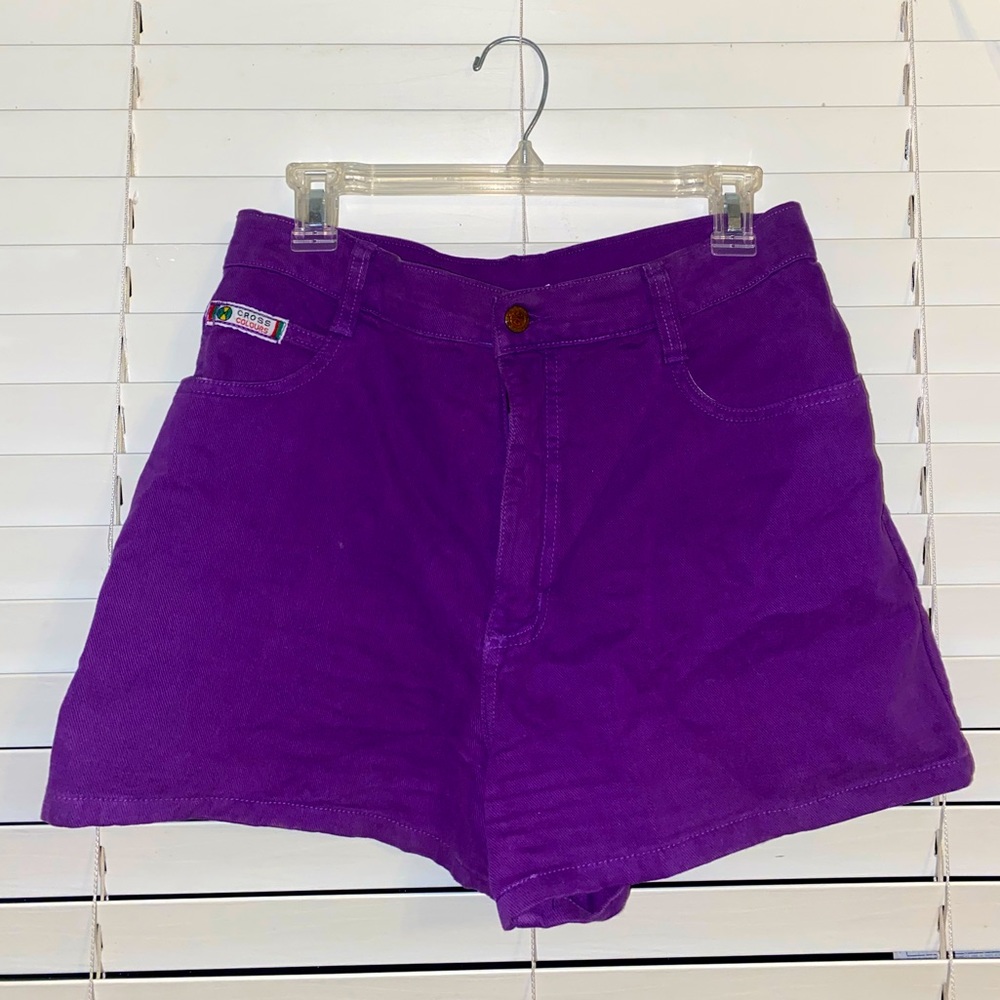 Vintage Purple Cross Colors High Waisted Shorts